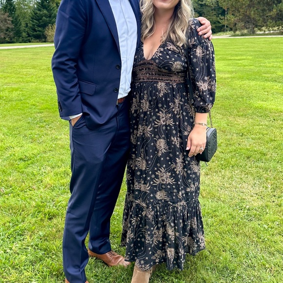 Free People Golden Hour Maxi Dress - Black Combo - Picture 2 of 2